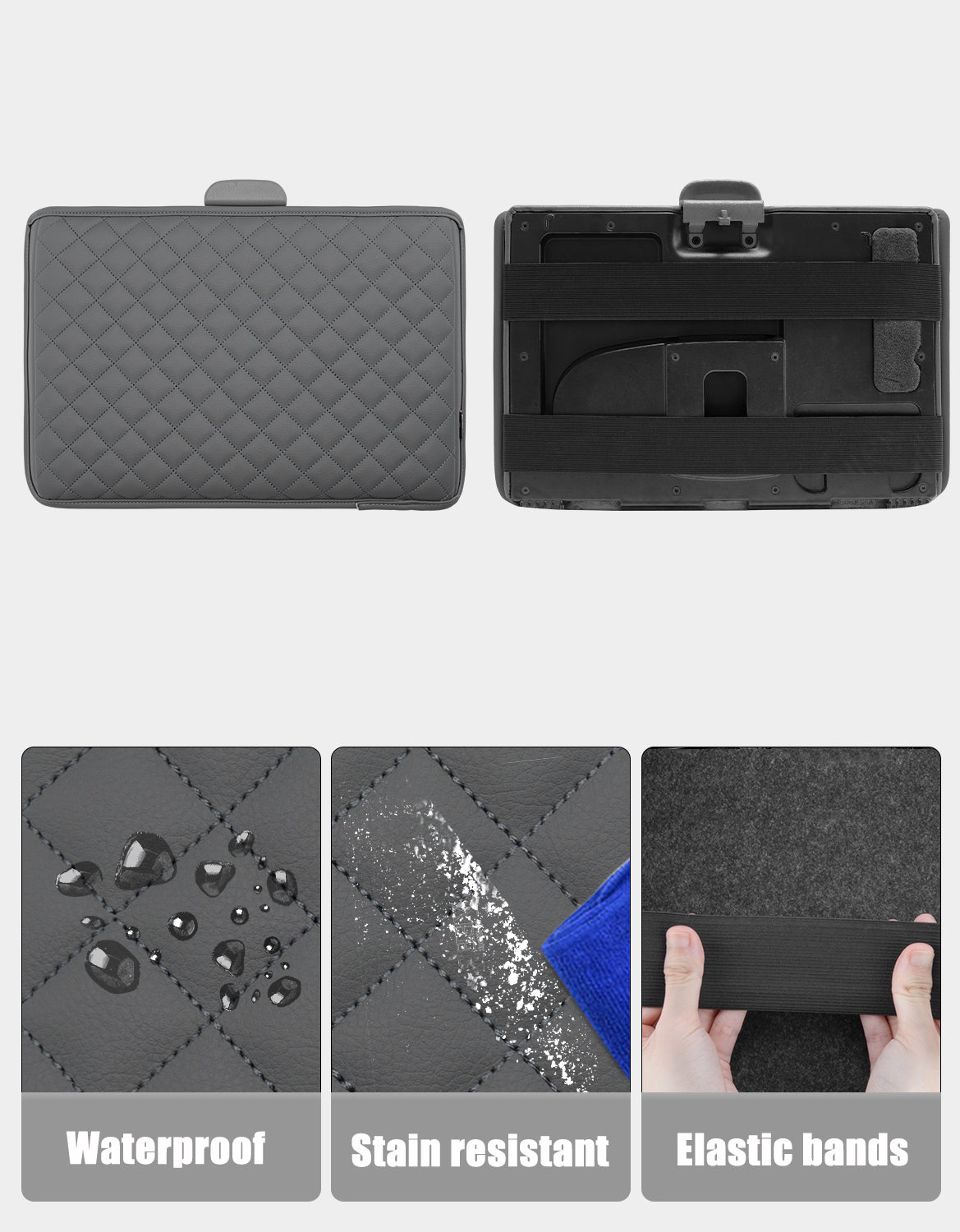 KBH Center Console Armrest Cover Pad for Jump Seat 1999-2010 Ford F250 F350 F450 Super Duty,2001-2005 F550 Super Duty