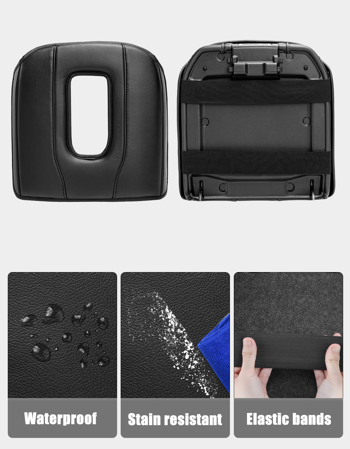 KBH Center Console Cushion Cover for Bucket Seat 2019-2026 GMC Sierra 1500 2500 3500,2019-2026 Chevy Silverado 1500 2500 3500, 2021-2026 Tahoe/Suburban/Yukon