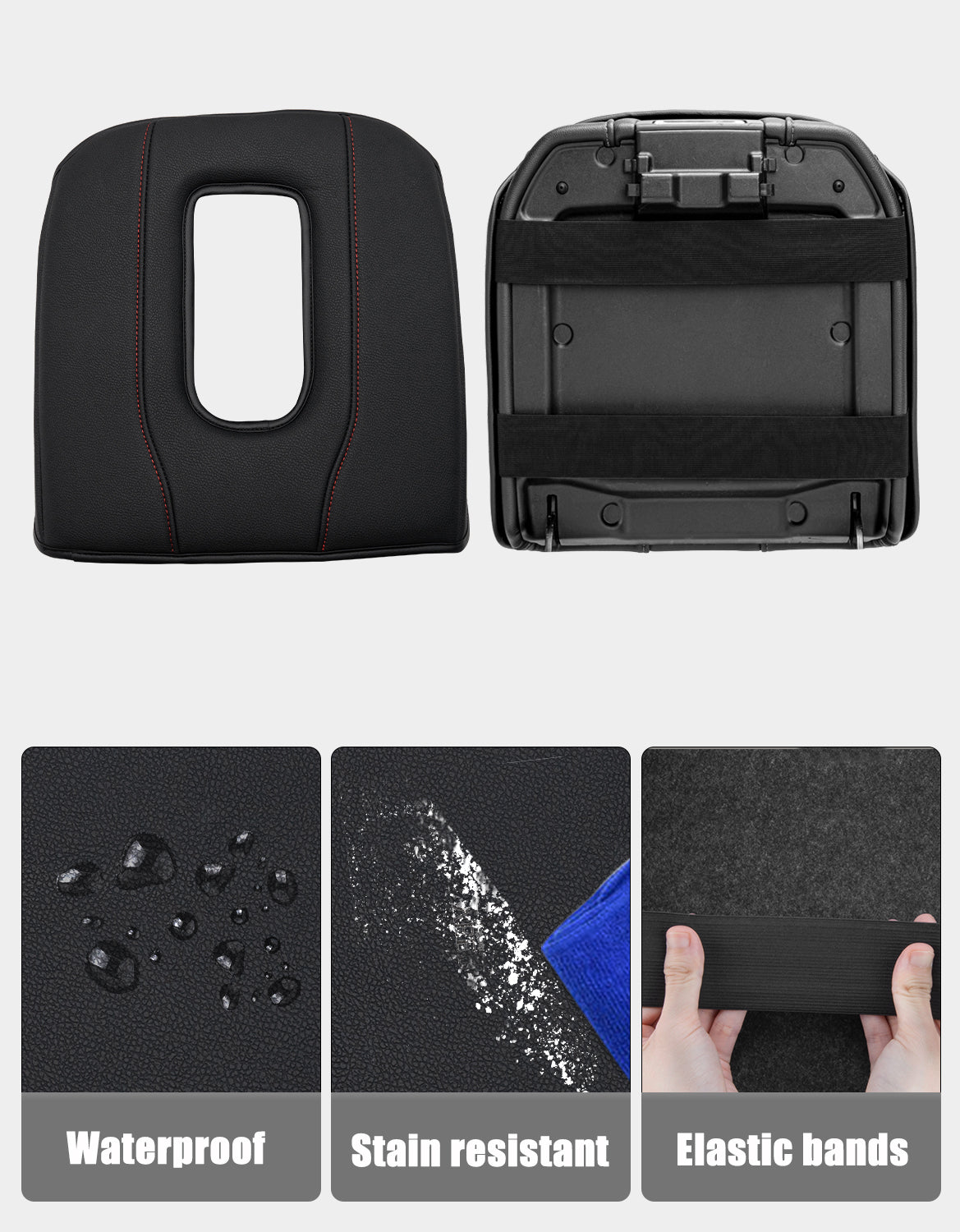 KBH Center Console Cushion Cover for Bucket Seat 2019-2025 GMC Sierra 1500 2500 3500,2019-2025 Chevy Silverado 1500 2500 3500, 2021-2025 Tahoe/Suburban/Yukon