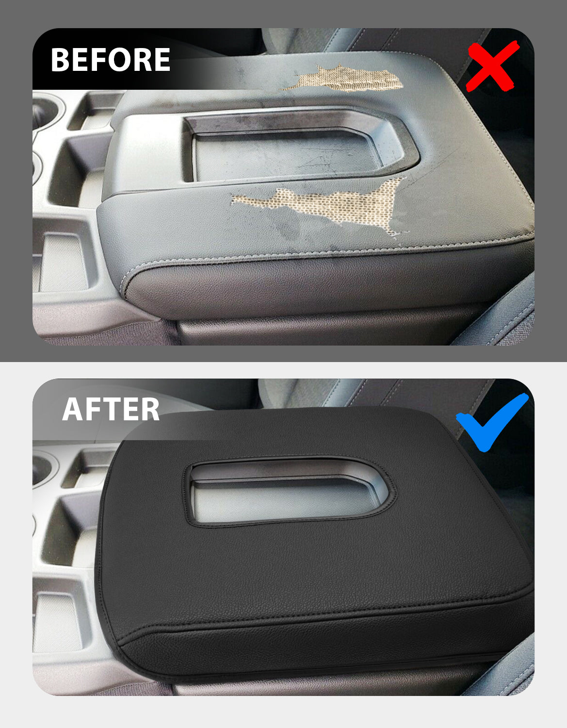 KBH Center Console Armrest Cover For Jump Seat 2019-2026 Chevy Silverado 1500 2500 3500,2019-2026 GMC Sierra 1500 2500 3500