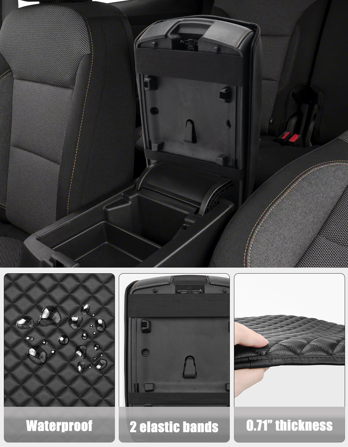 KBH Center Console Armrest Cover for Chevy Traverse 2018-2023