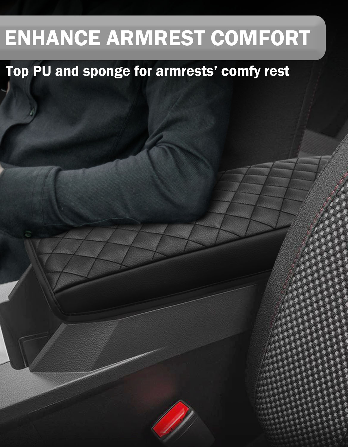 KBH Center Console Armrest Cover for 2010-2017 Chevy Equinox,2010-2017 GMC Terrain