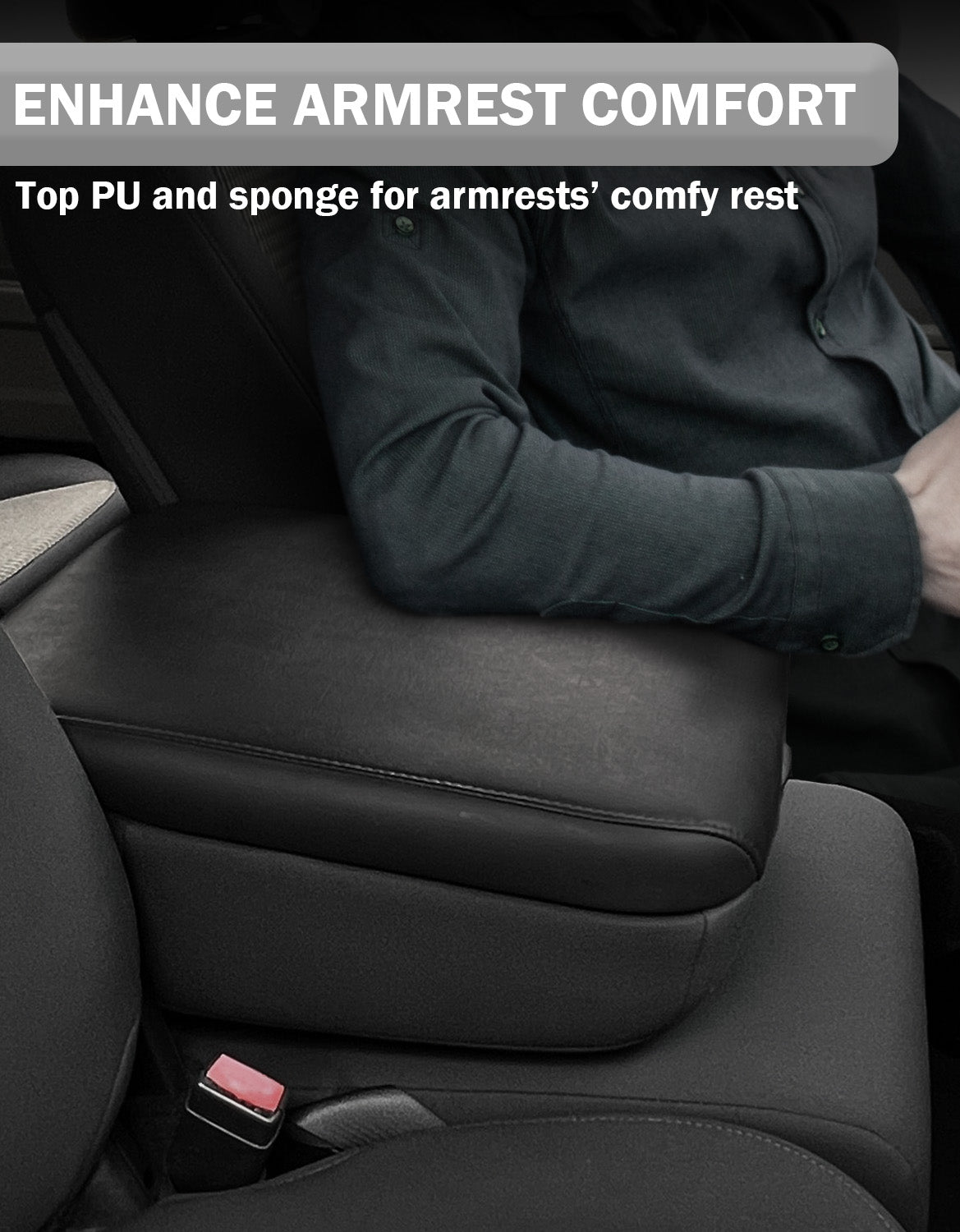 KBH Easy Installation Center Console Armrest Cover for Jump Seat 2009-2012 Dodge Ram 1500 2500 3500