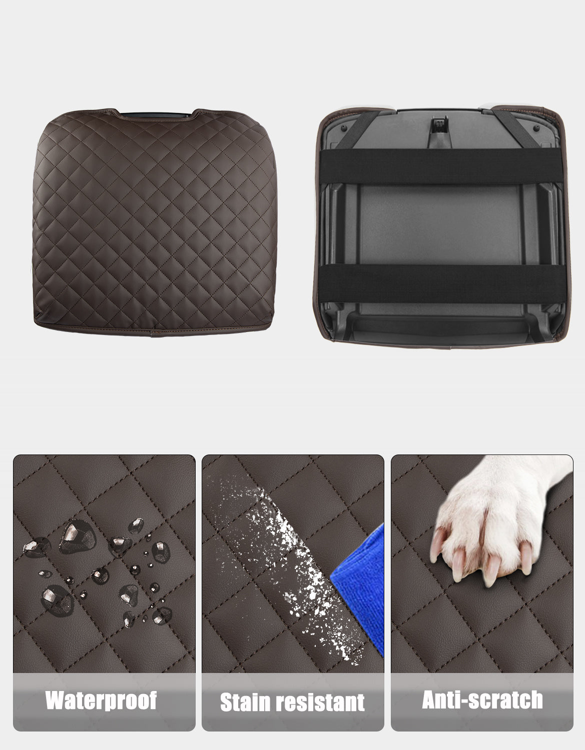 KBH Center Console Armrest Cover for Bucket Seat 2014-2018 Chevy Silverado 1500/2500/3500,2014-2018 GMC Sierra 1500/2500/3500,2015-2020 Tahoe/Yukon/Suburban