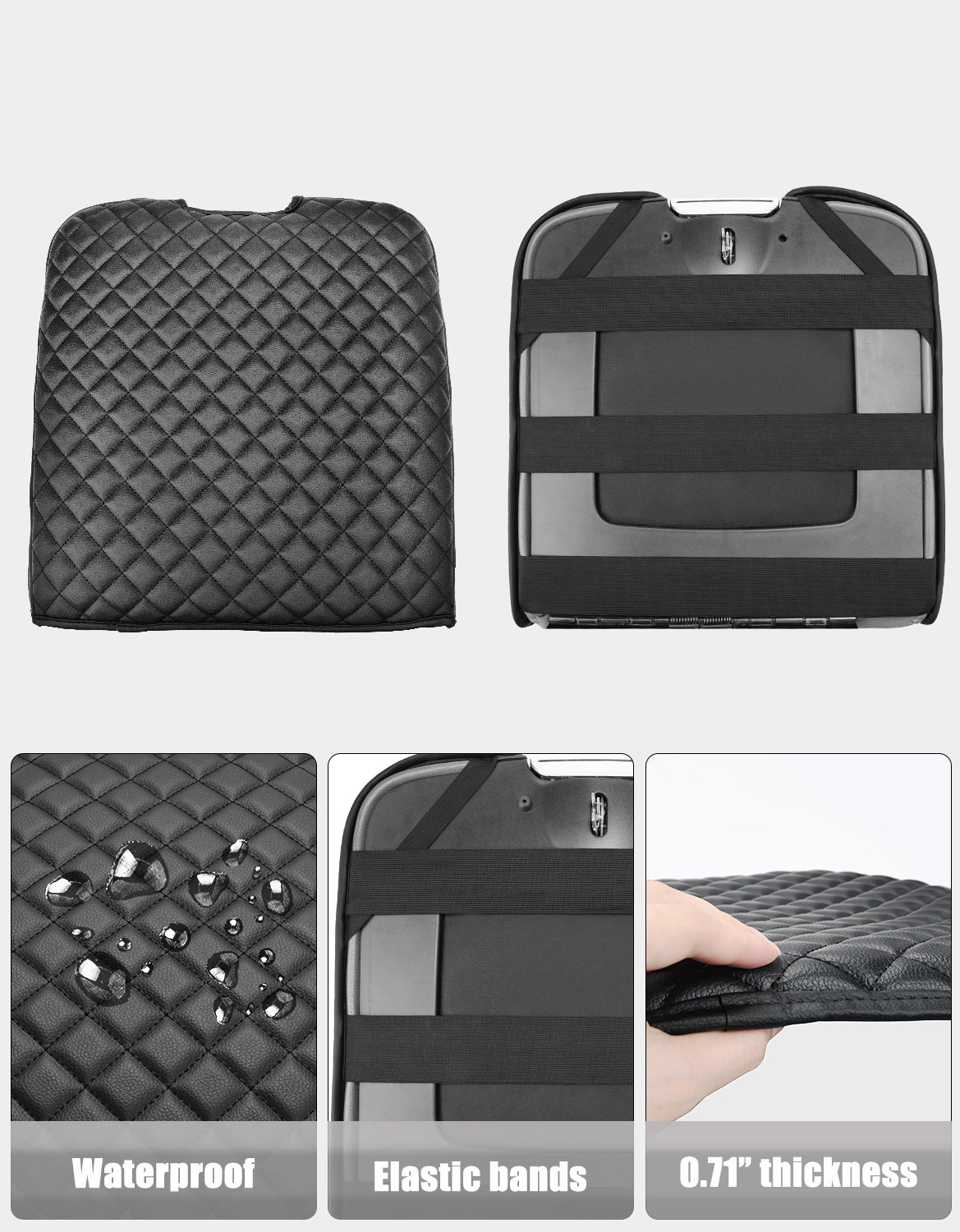 KBH Center Console Armrest Cover Pad for Jump Seat 2013-2018 Dodge Ram 1500,2013-2025 Dodge Ram 2500/3500/1500Classic