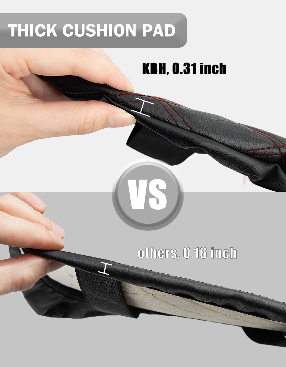 KBH Center Console Armrest PU Leather Cover for Jump Seat 2015-2025 Ford F150 , 2017-2025 Ford F250 F350 F450 F550 Super Duty