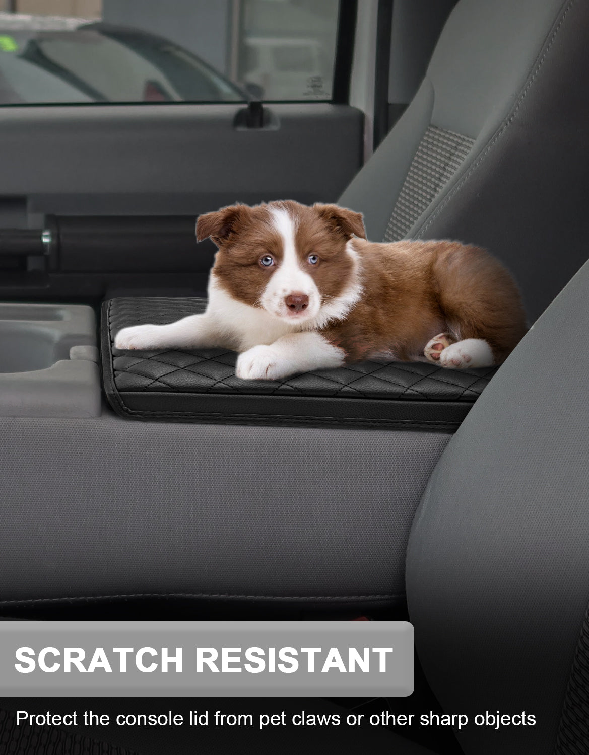 KBH Center Console Armrest Cover Pad for Jump Seat 2011-2016 Ford F250 F350 F450 Super Duty