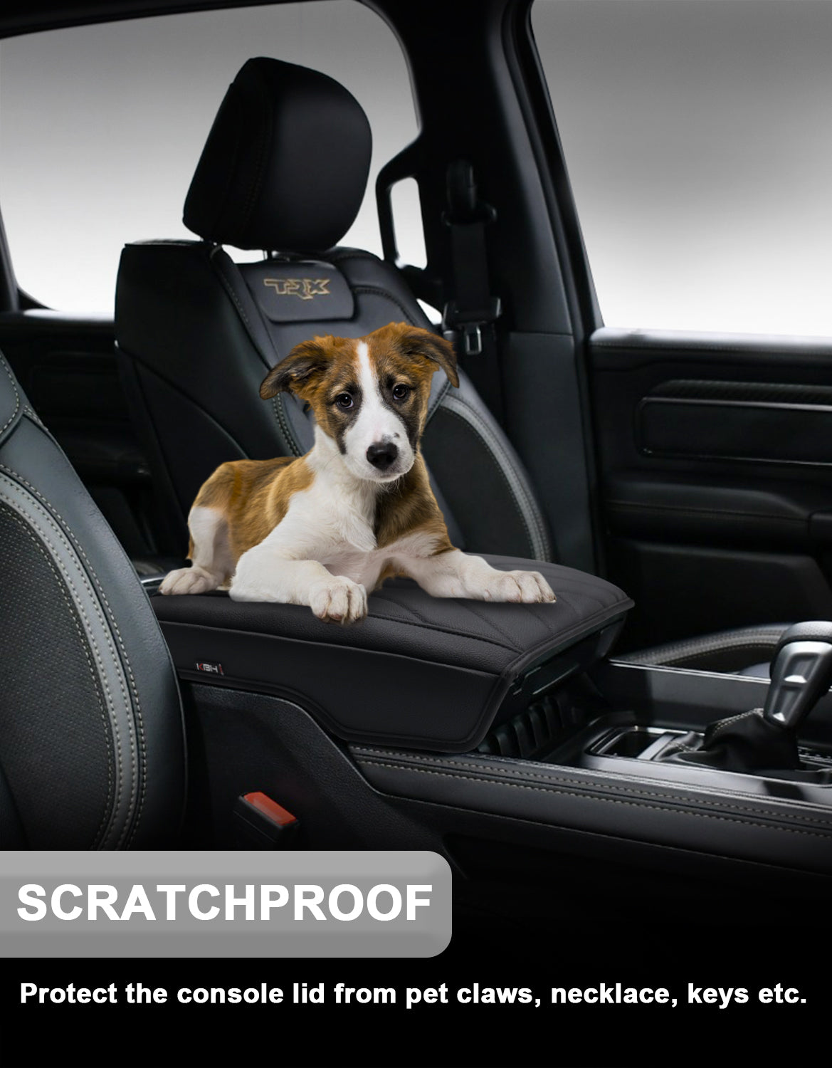 KBH Center Console Armrest Cover for Bucket Seat 2019-2026 Dodge Ram 1500 2500 3500