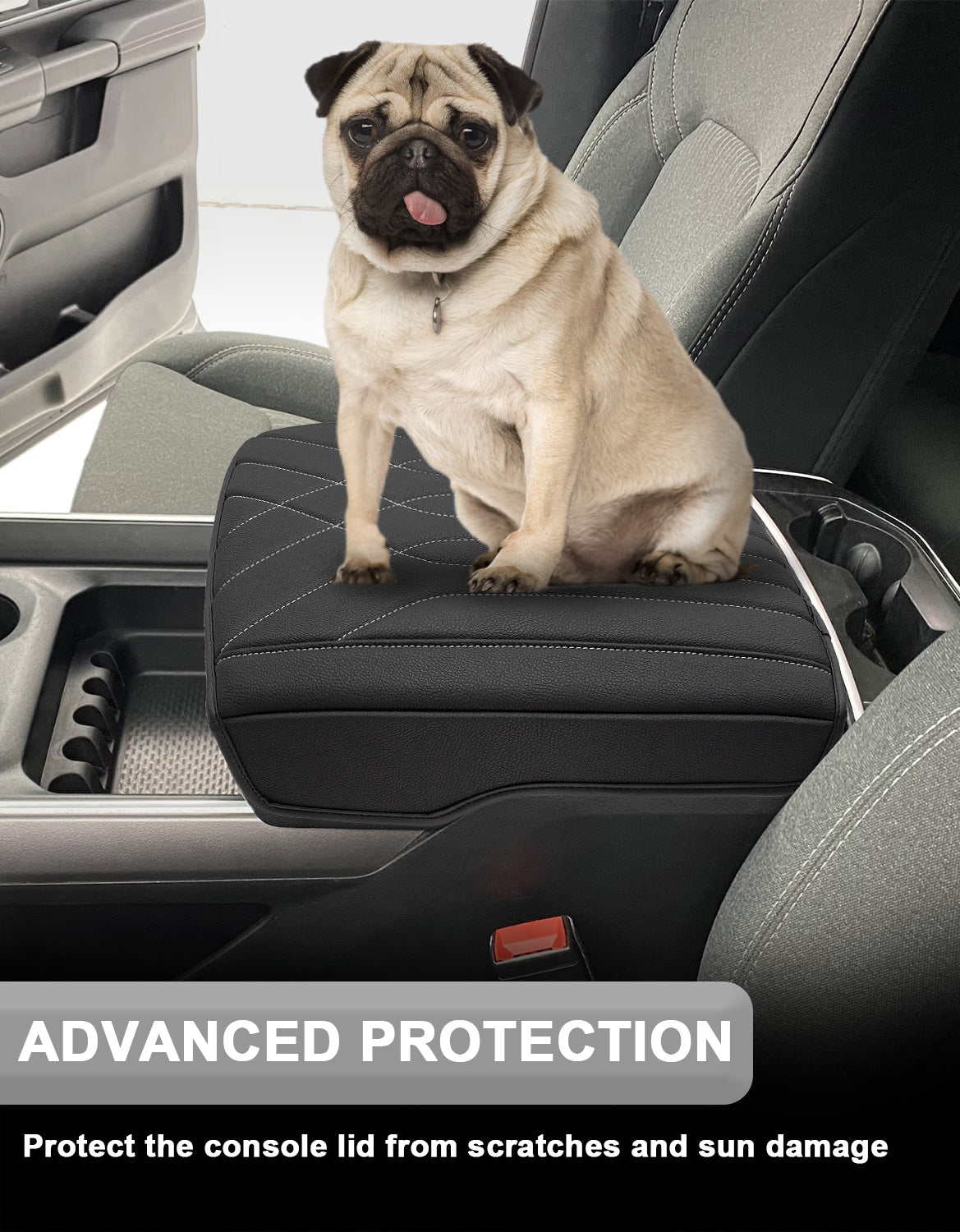 KBH Center Console Armrest Cover for Bucket Seat 2019-2026 Dodge Ram 1500 2500 3500