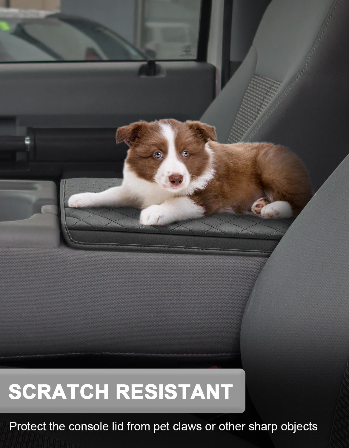 KBH Center Console Armrest Cover Pad for Jump Seat 2011-2016 Ford F250 F350 F450 Super Duty