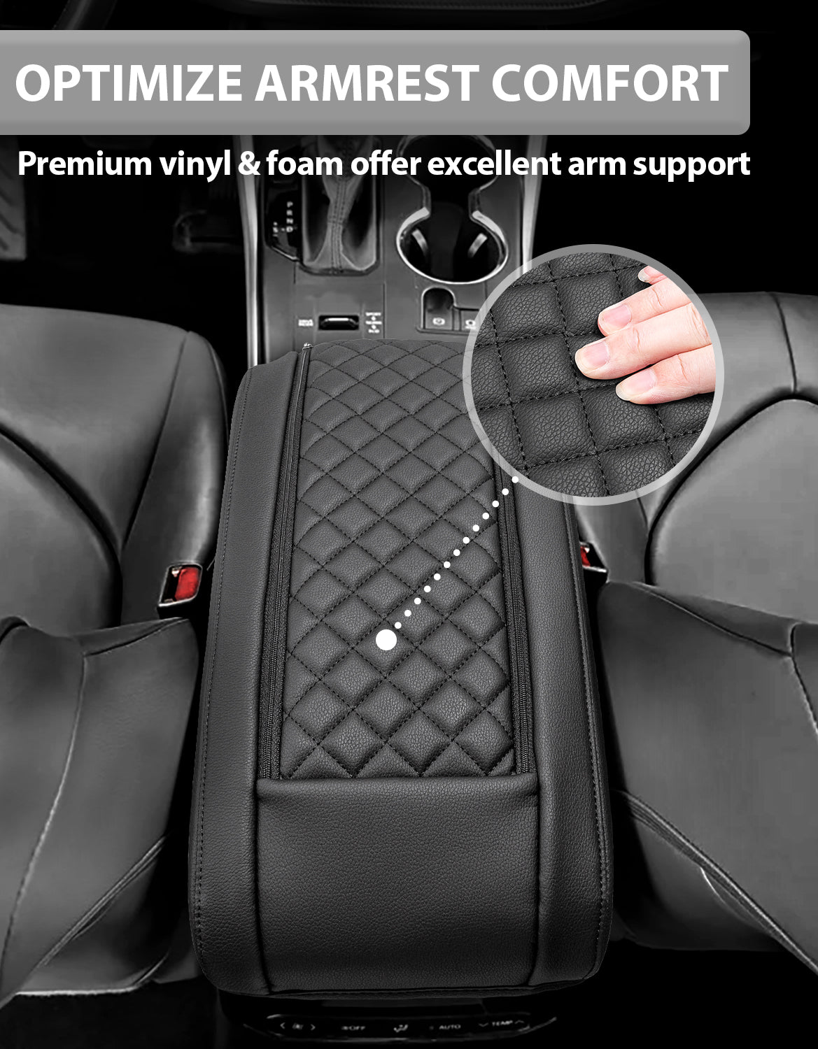 KBH Center Console Armrest Cover Pad for Toyota Highlander 2020-2025