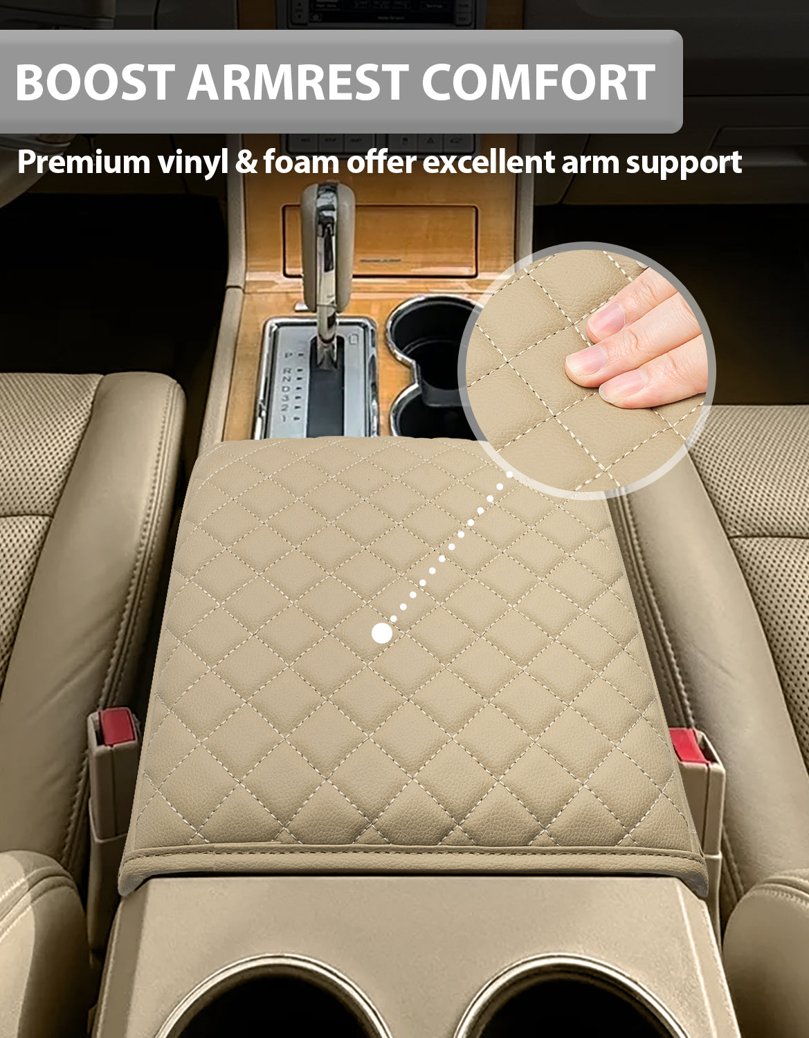 KBH Center Console Armrest Cover Pad for Lincoln Navigator 2007-2014