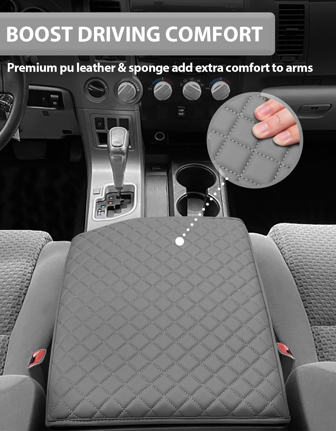 Center Console Armrest Cover Cushion Pad Protector for 2007-2013 Toyota Tundra,2008-2022 Toyota Sequoia