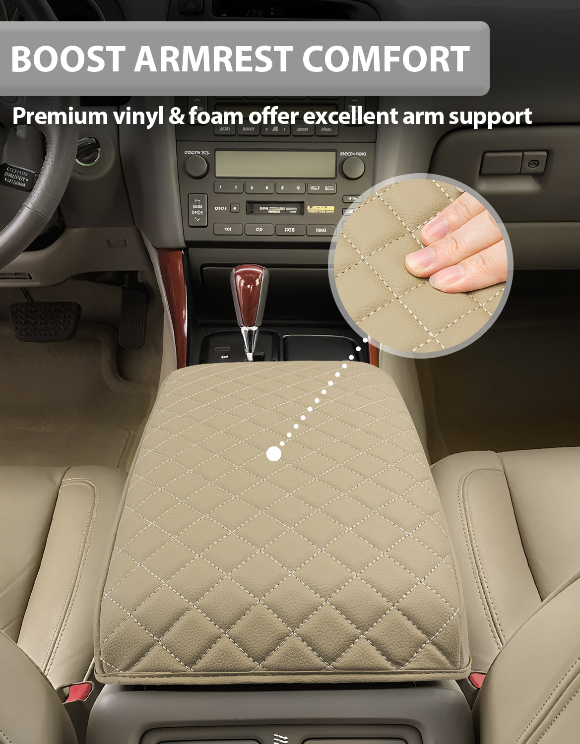 KBH Center Console Armrest Cover Pad for 1998-2005 Lexus GS300 GS400 GS430