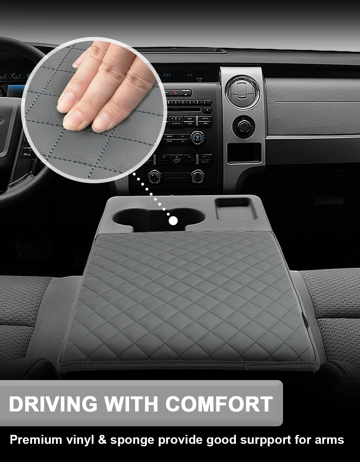 KBH Center Console Armrest Cover Pad for Jump Seat 2011-2014 Ford F150