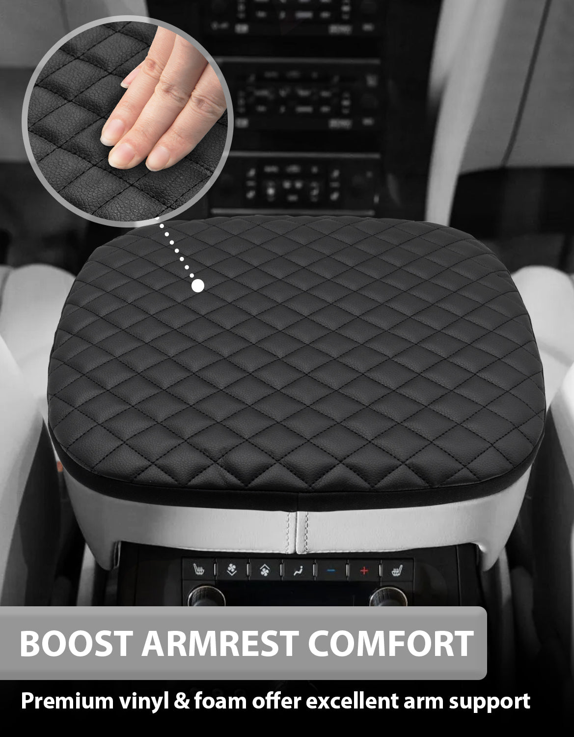 KBH Center Console Armrest Cover Pad Cushion Protector for Cadillac Escalade 2007-2014