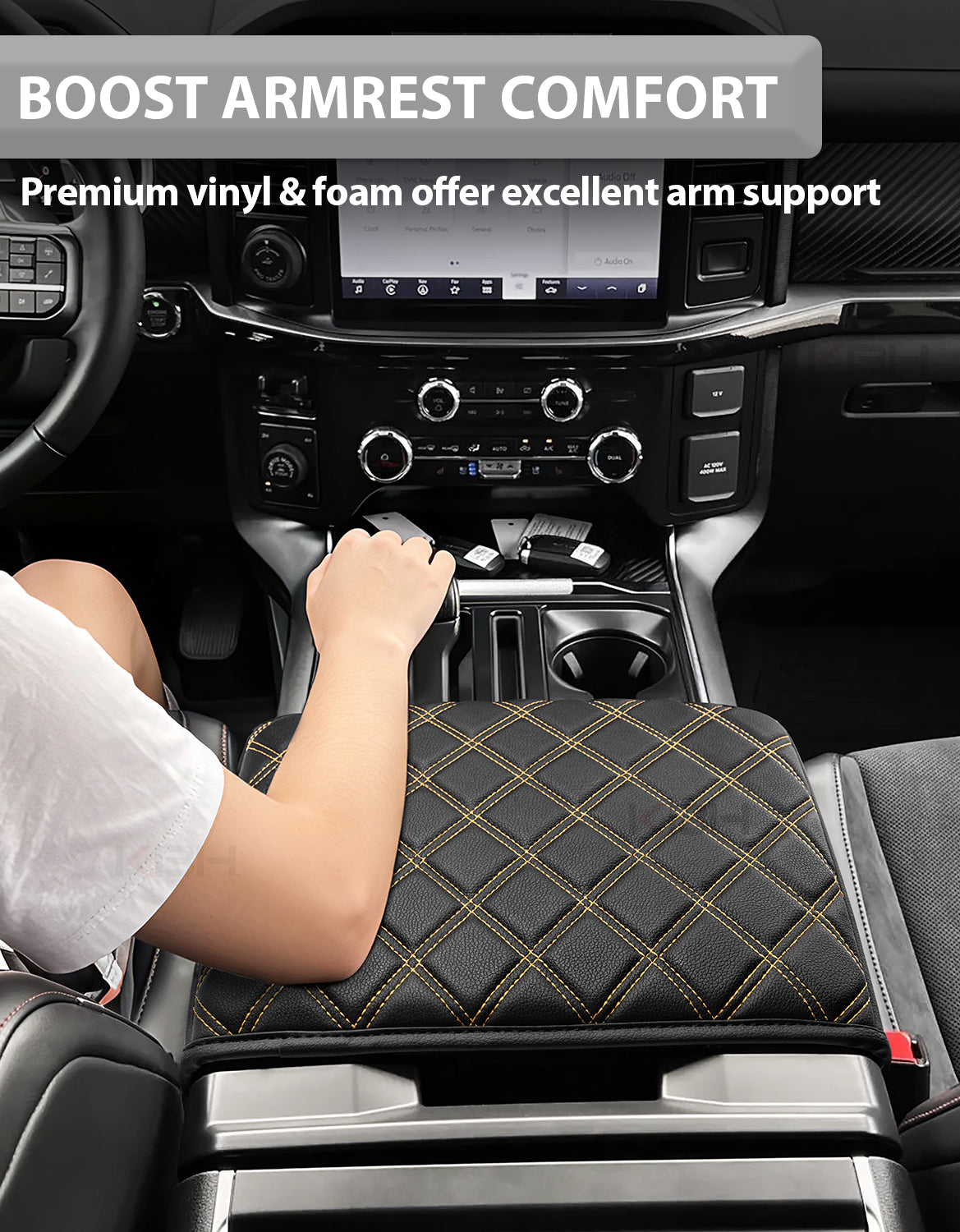 Center Work Surface Armrest Cushion for 2021-2026 Ford F150, 2022-2026 F150 Lightning