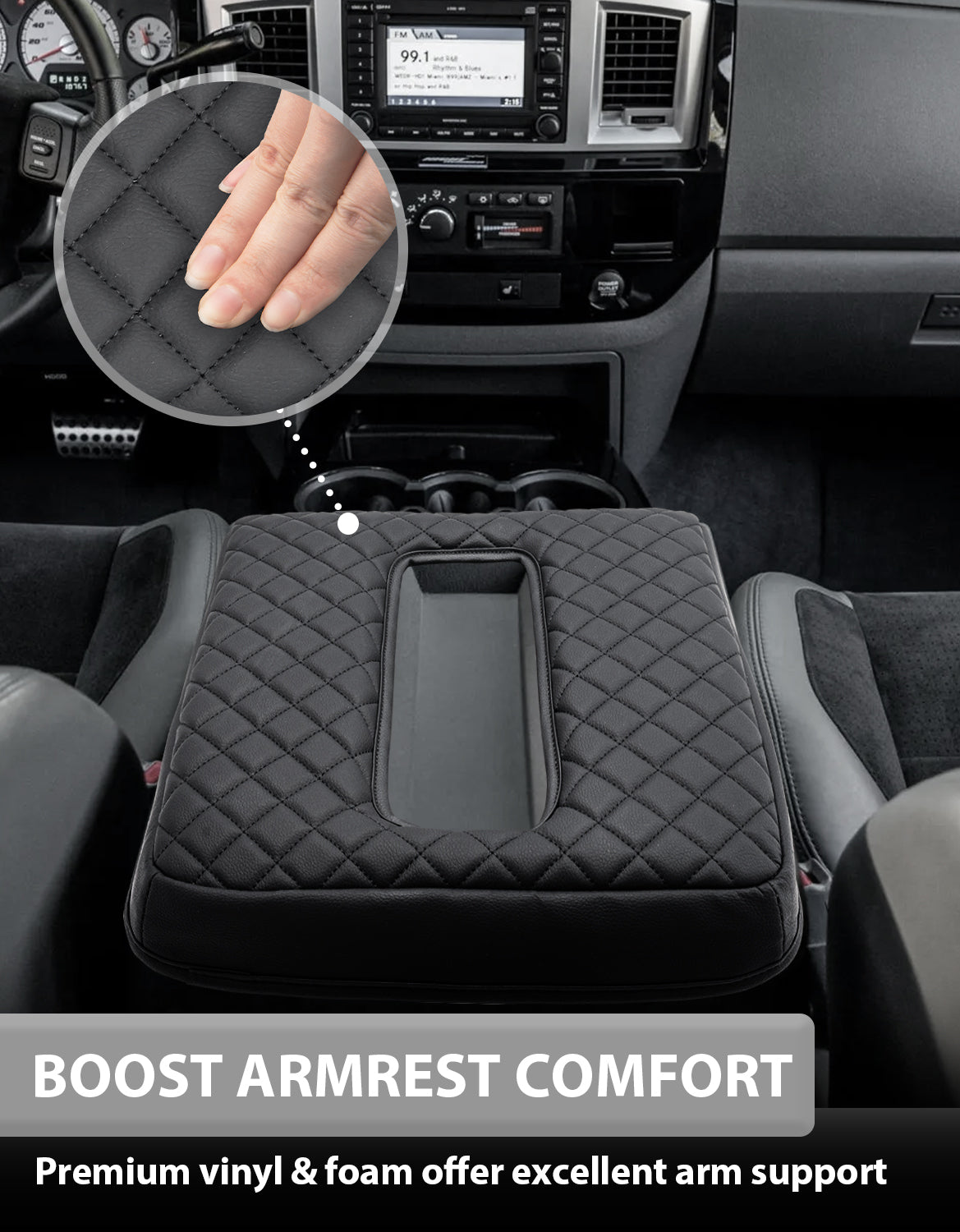 KBH Center Console Armrest Cover Pad for Bucket Seat Dodge Ram Floor Business 2006-2009 Dodge Ram Floor Business