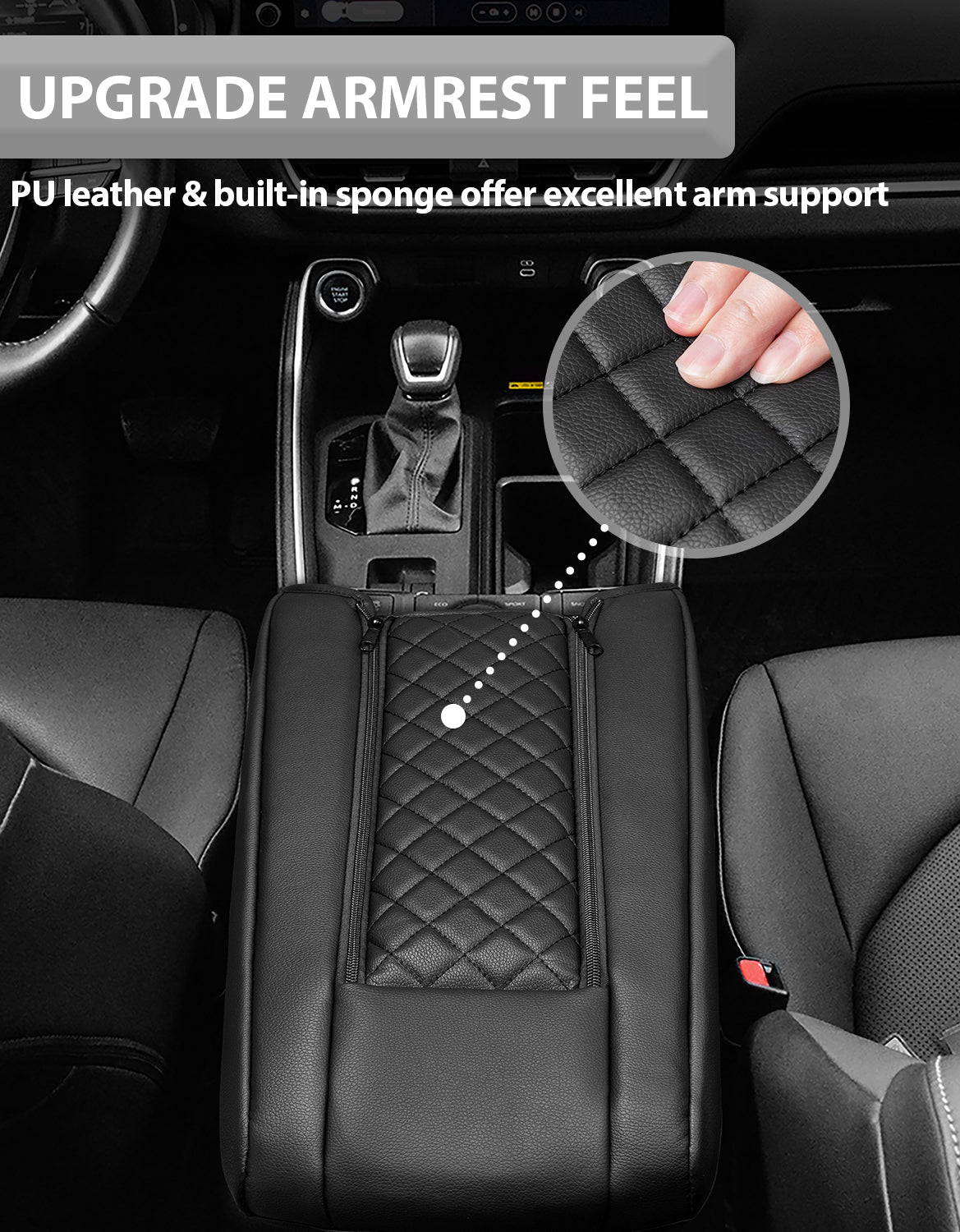 Center Console Armrest Cover Pad for Toyota Grand Highlander 2023-2026