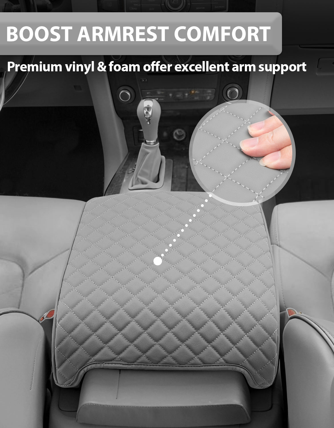 KBH Center Console Armrest Cover Pad Protector for Infiniti QX56 2011-2017, Infiniti QX80 2011-2017