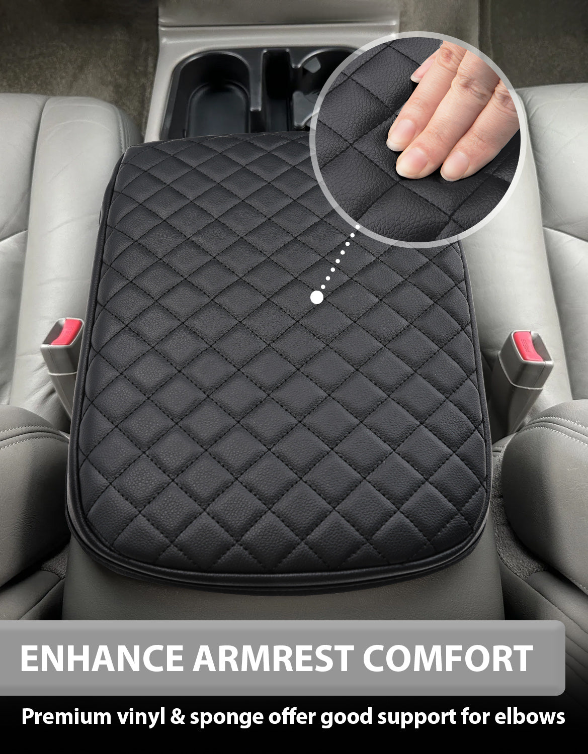 KBH Center Console Armrest Cover for Bucket Seat 2003-2006 Chevy Silverado 1500 2500 3500,2003-2006 Chevy Tahoe/Suburban/Avalanche, 2003-2006 GMC Sierra 1500 2500 3500,2003-2006 GMC Yukon