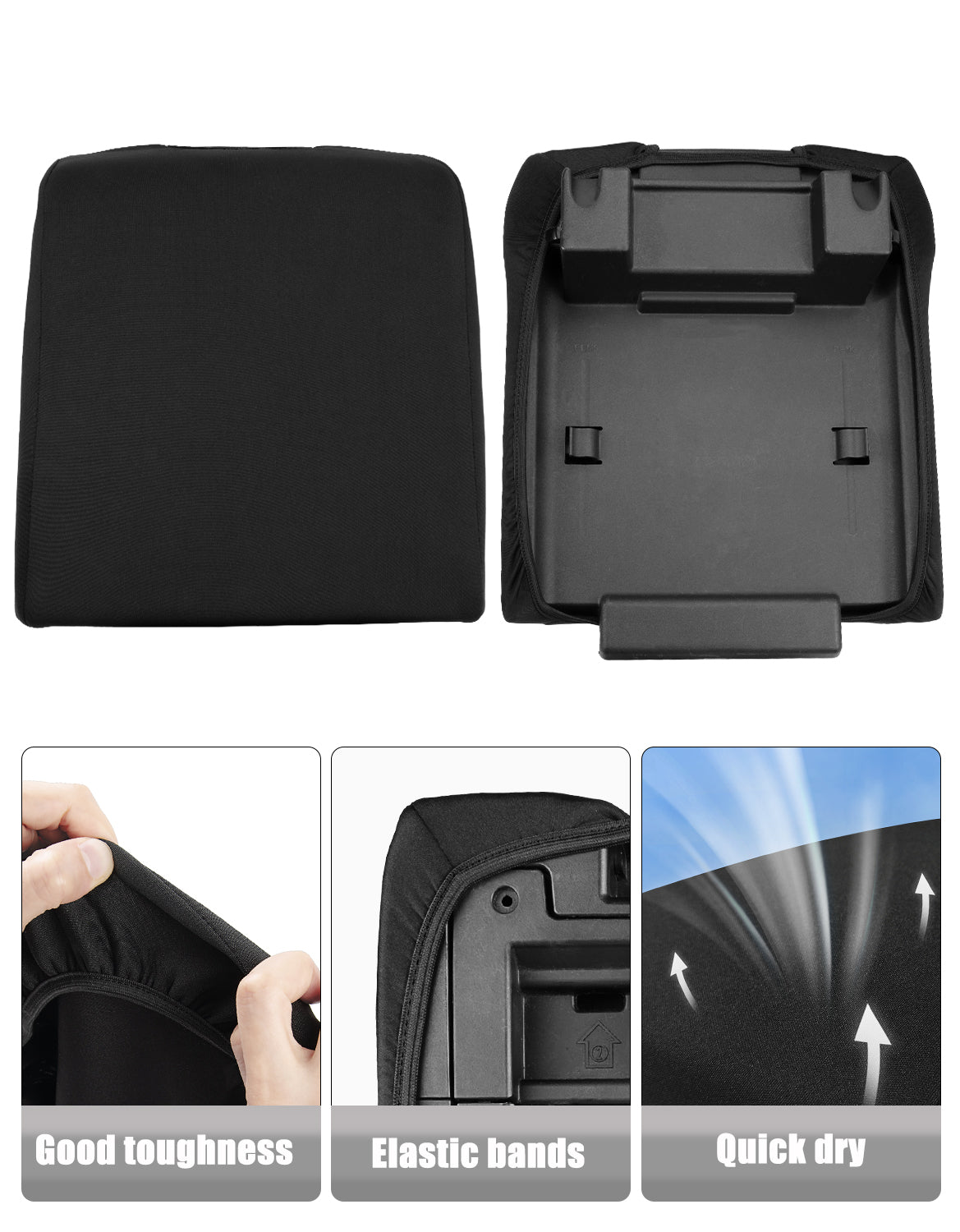 KBH Center Console Armrest Cover for Bucket Seat 2015-2020 Ford F150, 2017-2022 Ford F250 F350 F450 F550 Super Duty, 2018-2024 Ford Expedition