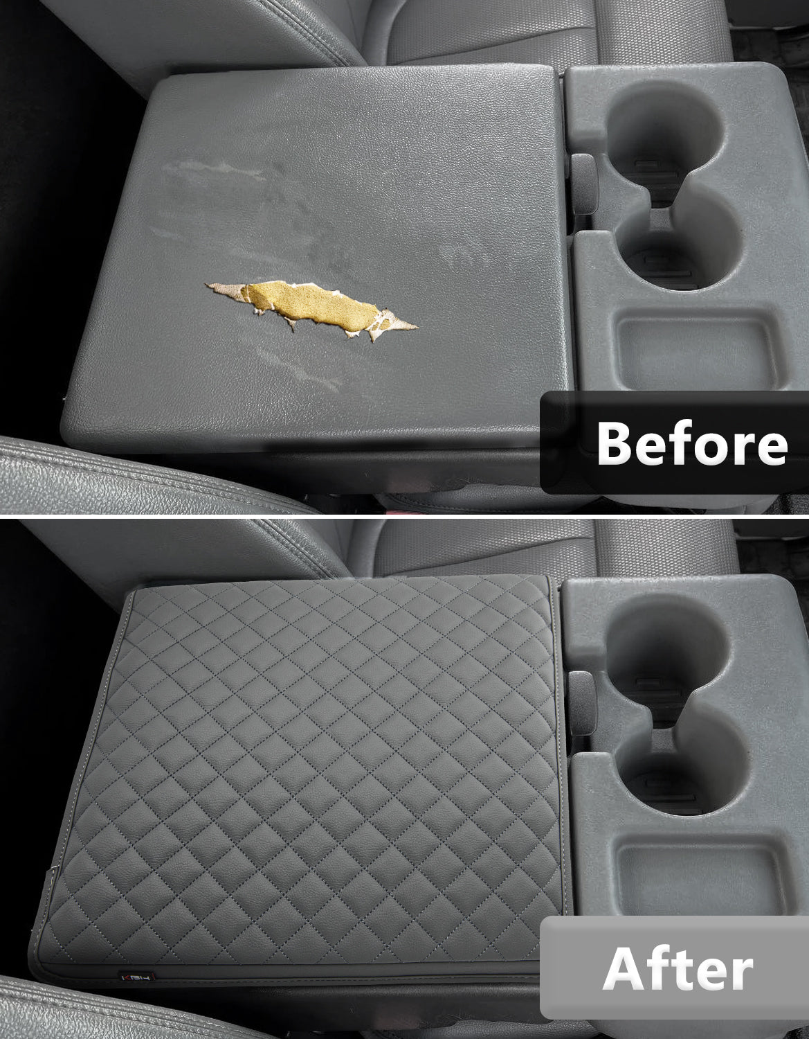 KBH Center Console Armrest Cover Pad for Jump Seat 2011-2016 Ford F250 F350 F450 Super Duty