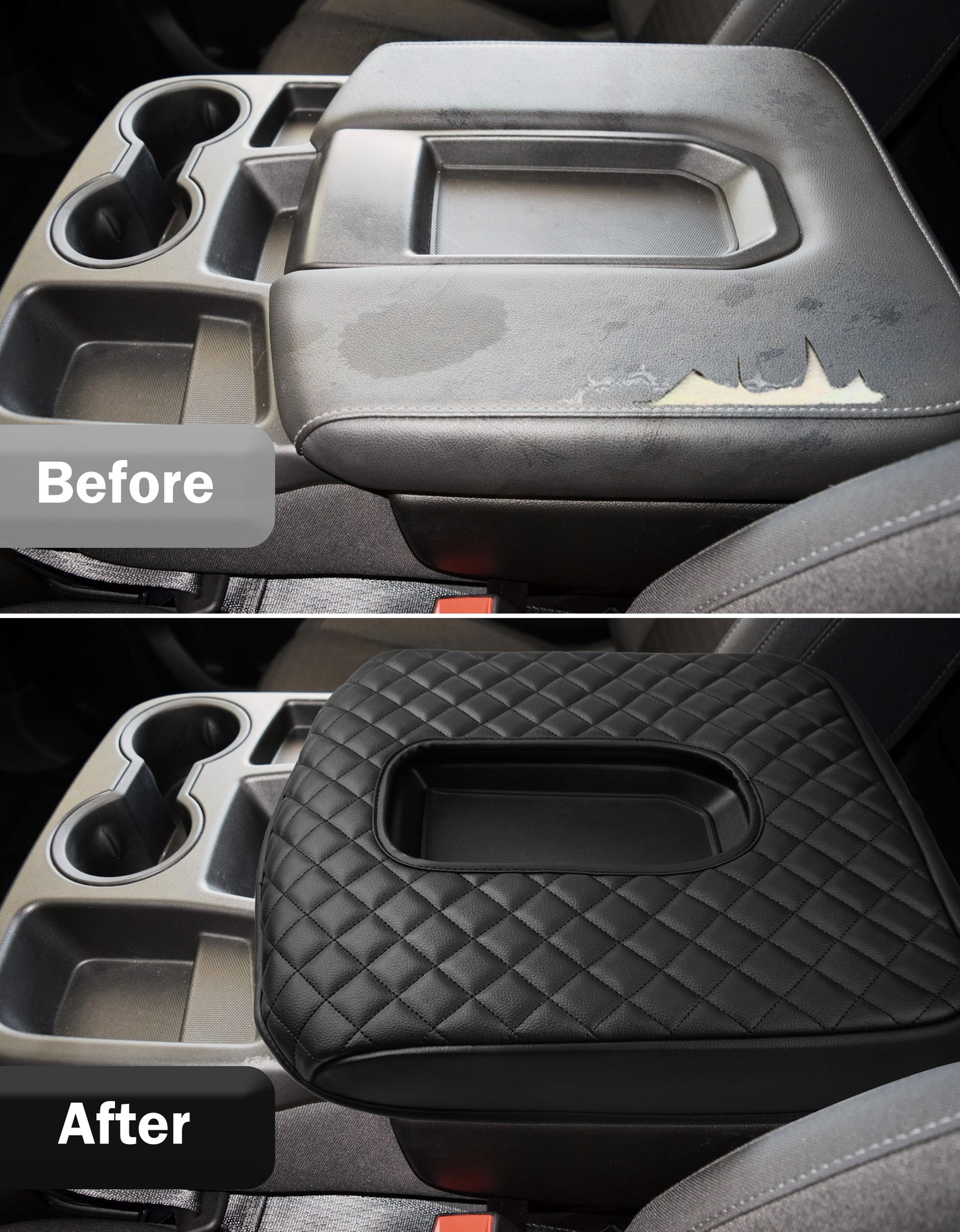 KBH Center Console Armrest Cover Pad for Jump Seat 2019-2025 GMC Sierra 1500 2500 3500,2019-2025 Chevy Silverado 1500 2500 3500