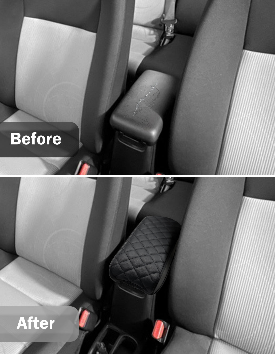 KBH Black Center Console Armrest Cover for 2012-2019 Toyota Prius C