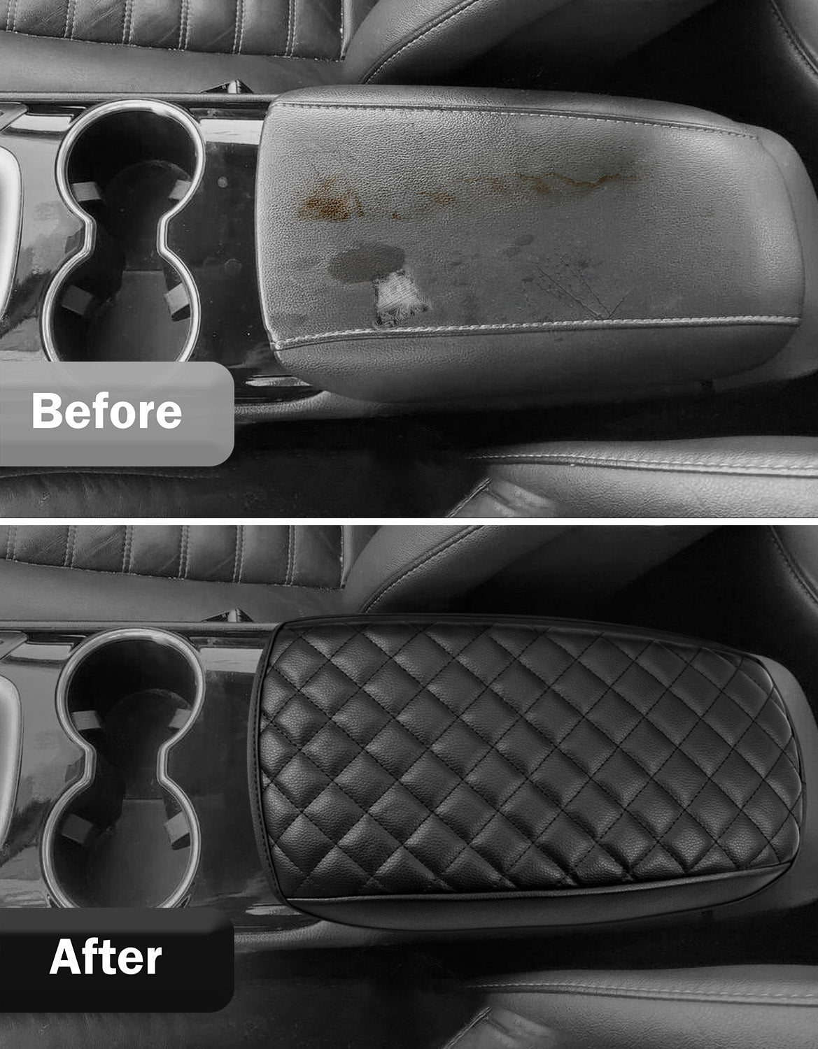 KBH Center Console Armrest Cover Pad for 2013-2016 Ford Fusion