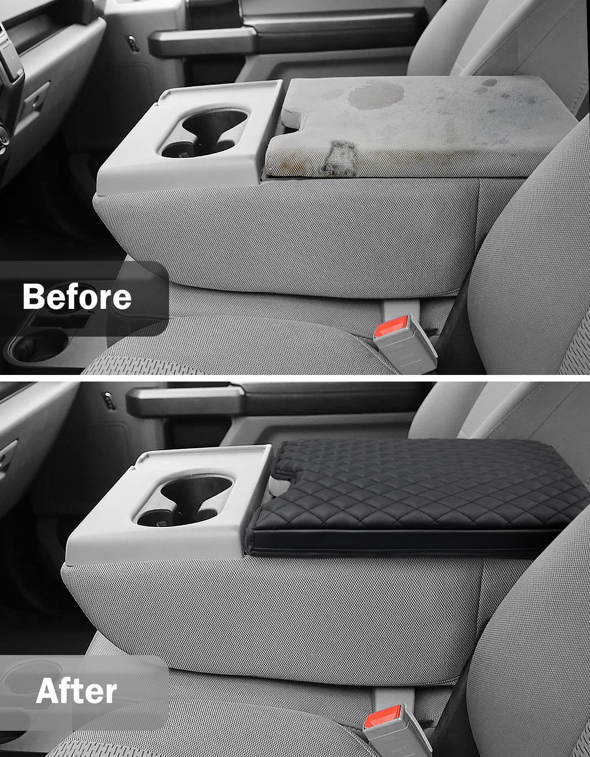 KBH Center Console Armrest Cover Pad for Jump Seat 2015-2025 Ford F150, 2017-2025 Ford F250 F350 F450 F550 Super Duty