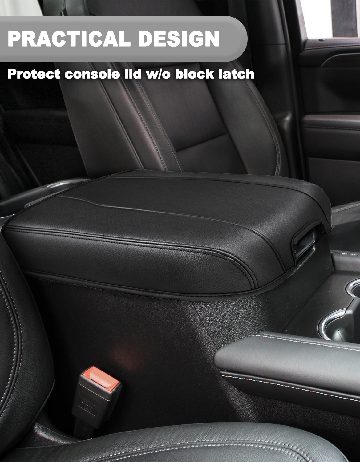 KBH Center Console Armrest Cover for Bucket Seat 2019-2026 Chevy Silverado 1500 2500 3500,2019-2026 GMC Sierra 1500 2500 3500,2021-2026 Tahoe/Suburban/Yukon