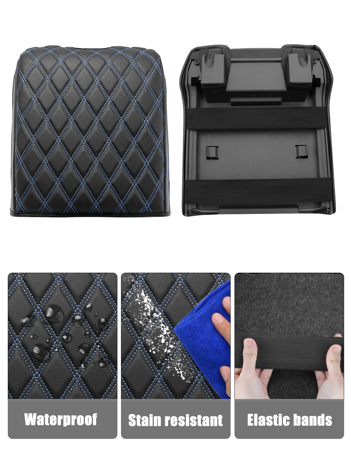 KBH Center Console Armrest Cover Pad for Bucket Seat 2015-2020 Ford F150, 2017-2022 F250 F350 F450 F550 Super Duty, 2018-2024 Ford Expedition