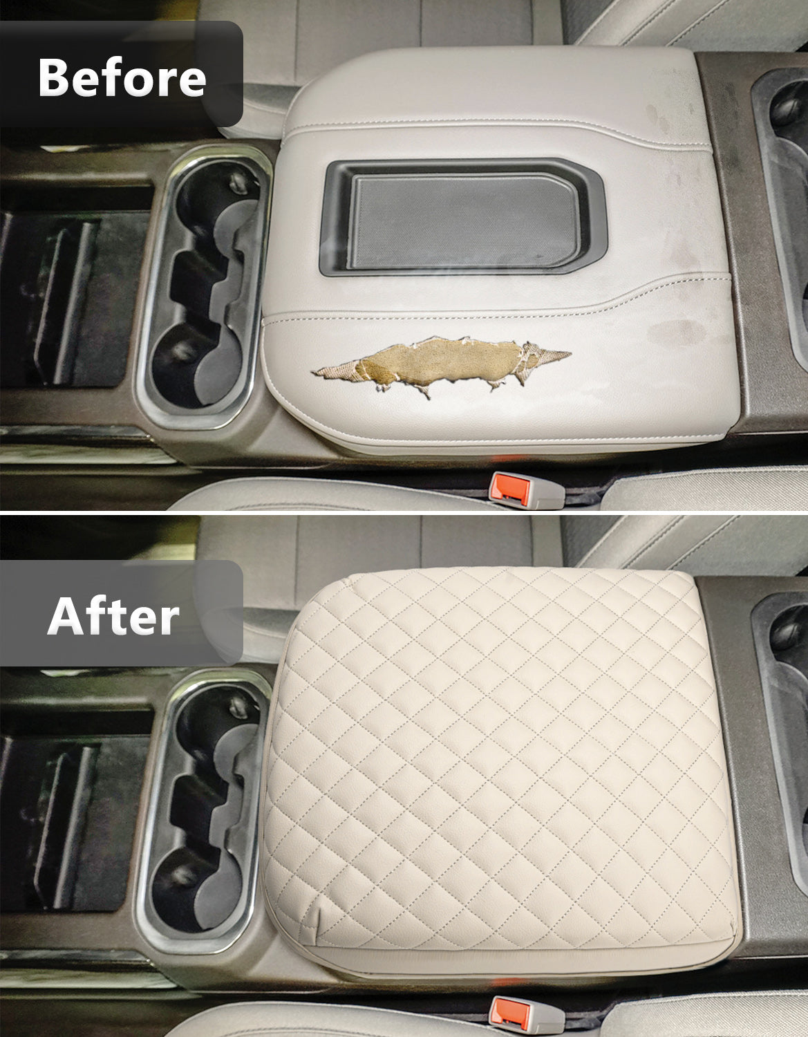 KBH Center Console Armrest Cover Pad for Bucket Seat 2019-2026 Chevy Silverado 1500 2500 3500,2019-2026 GMC Sierra 1500 2500 3500,2021-2026 Tahoe/Suburban/Yukon