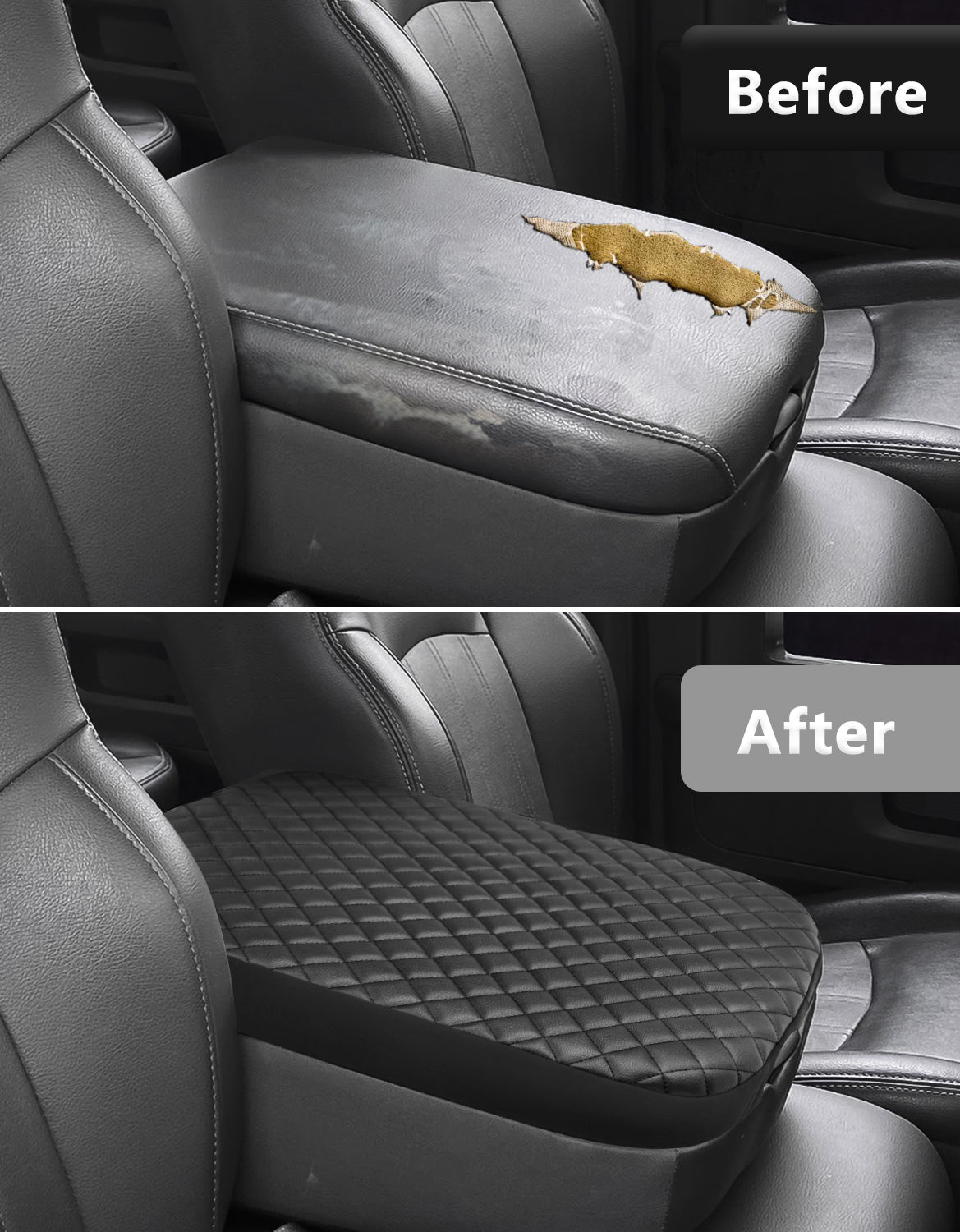 KBH Center Console Armrest Cover Pad for Jump Seat 2002-2012 Dodge Ram 1500 2500 3500