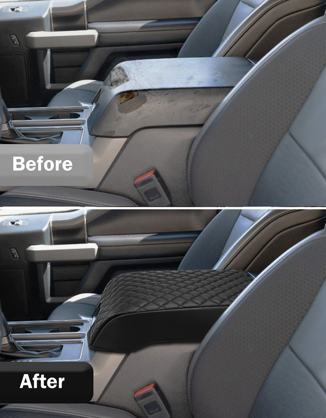 KBH Center Console Armrest Cover Pad for Bucket Seat 2015-2020 Ford F150, 2017-2022 F250 F350 F450 F550 Super Duty, 2018-2024 Ford Expedition