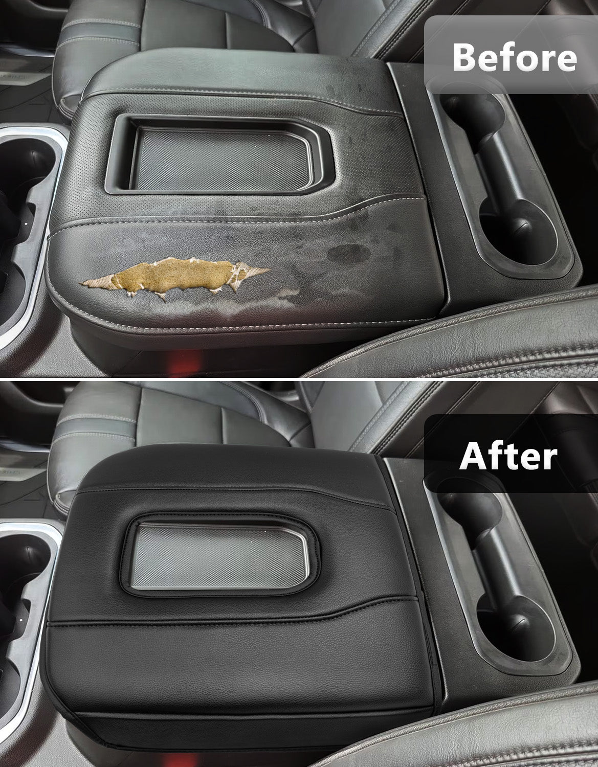 KBH Center Console Cushion Cover for Bucket Seat 2019-2025 GMC Sierra 1500 2500 3500,2019-2025 Chevy Silverado 1500 2500 3500, 2021-2025 Tahoe/Suburban/Yukon