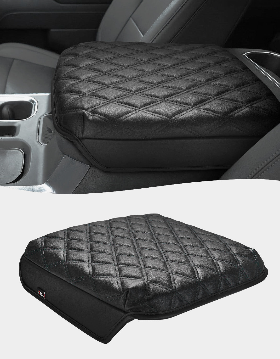 KBH Center Console Armrest Cover Pad for Bucket Seat 2019-2026 Chevy Silverado 1500 2500 3500,2019-2026 GMC Sierra 1500 2500 3500,2021-2026 Tahoe/Suburban/Yukon
