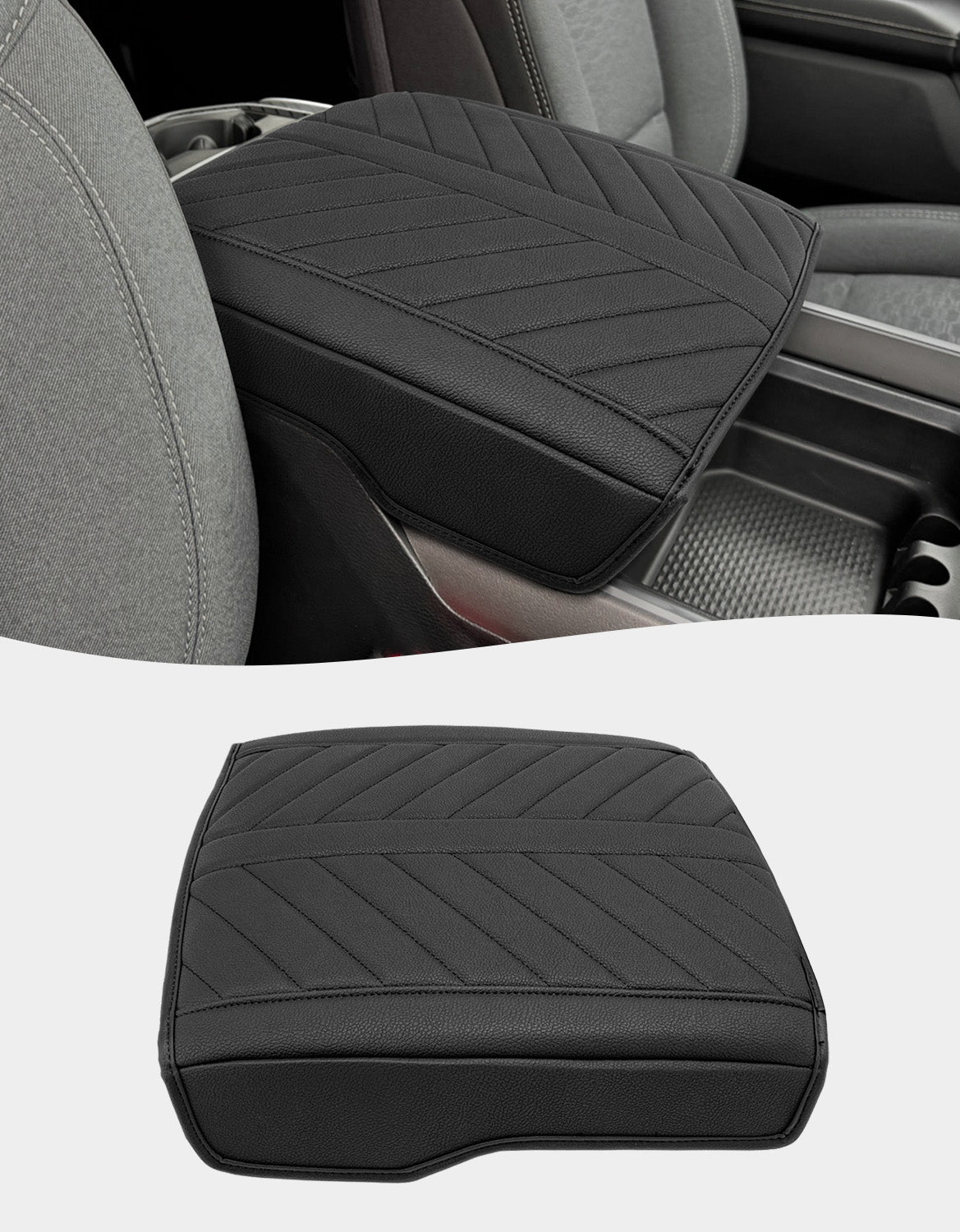 KBH Center Console Armrest Cover Pad for Bucket Seat 2019-2026 Dodge Ram 1500 2500 3500