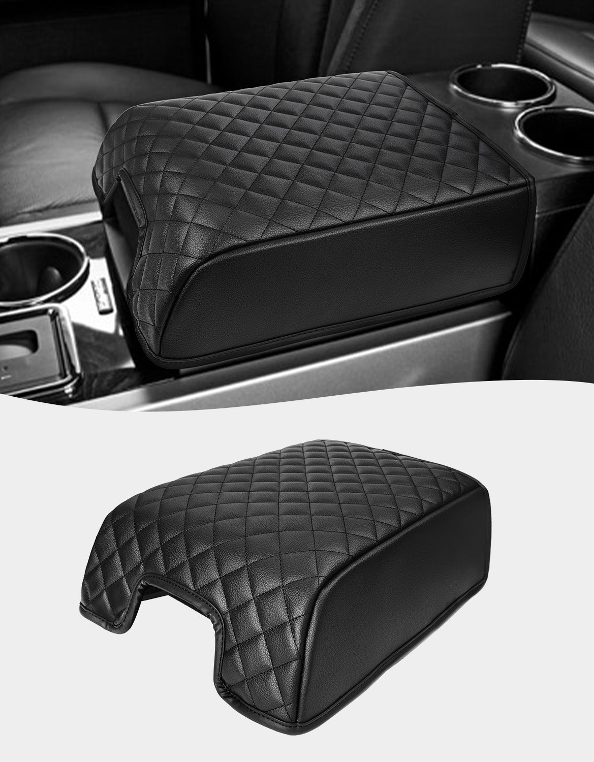 KBH Center Console Armrest Cover Pad for Bucket Seat 2004-2014 Ford F150 XL XLT STX, 2007-2017 Ford Expedition, 2006-2008 Lincoln Mark LT