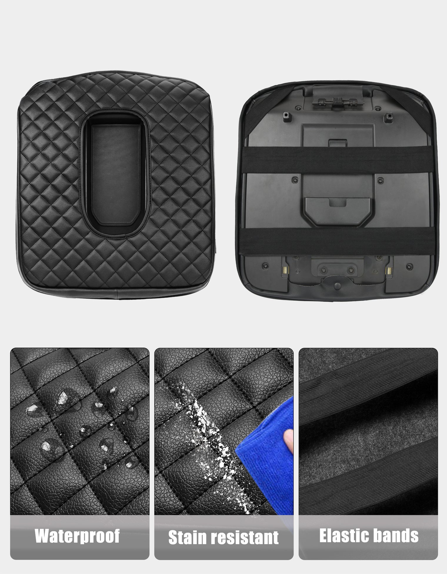 KBH Center Console Armrest Cover Pad for Jump Seat 2019-2025 GMC Sierra 1500 2500 3500,2019-2025 Chevy Silverado 1500 2500 3500