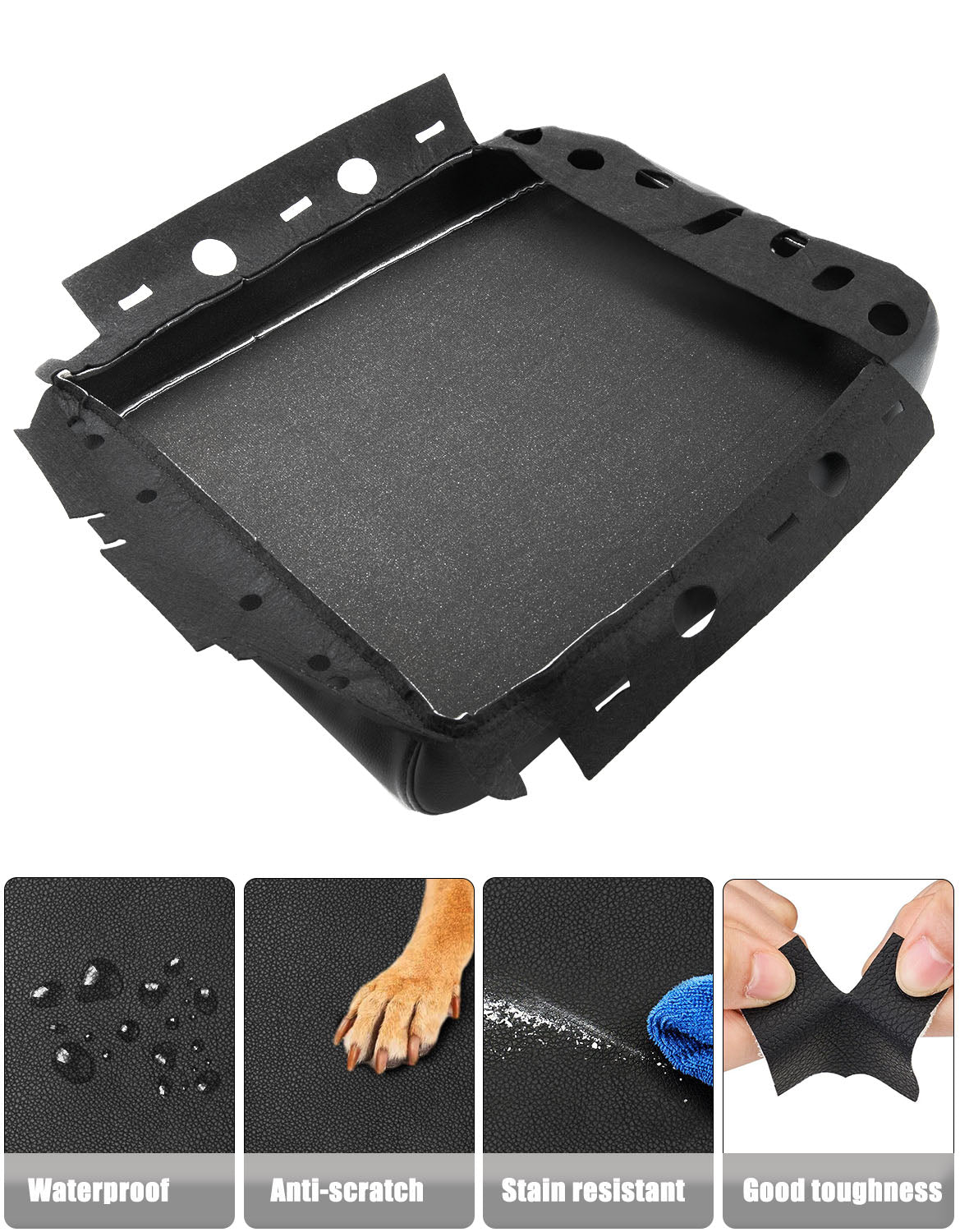 KBH Easy Installation Center Console Armrest Cover for Jump Seat 2009-2012 Dodge Ram 1500 2500 3500