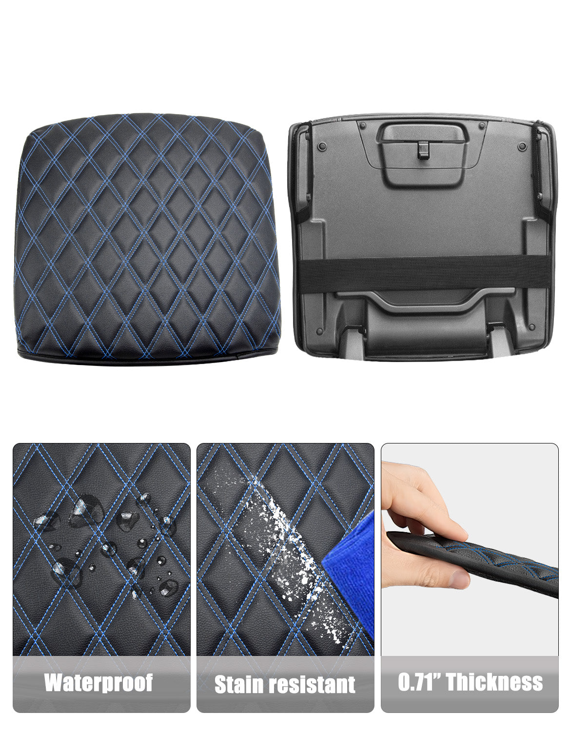 KBH Center Console Armrest Cover Pad Cushion Protector for Bucket Seat 2019-2025 Dodge Ram 1500 2500 3500