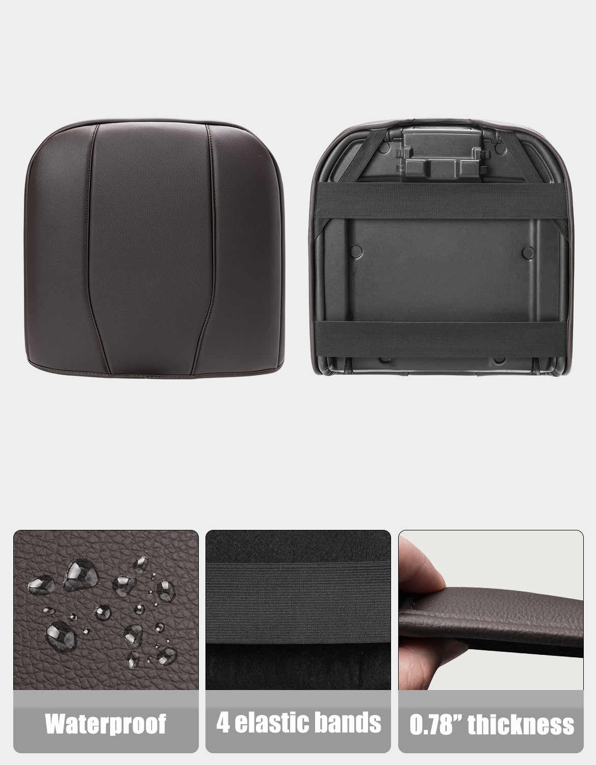 Thick Version Center Console Cushion Cover for Bucket Seat 2019-2026 GMC Sierra 1500 2500 3500,2019-2026 Chevy Silverado 1500 2500 3500, 2021-2026 Tahoe/Suburban/Yukon
