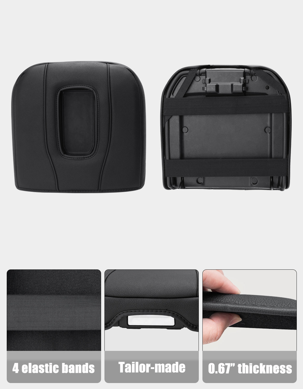 Thick Version Center Console Cushion Cover for Bucket Seat 2019-2026 GMC Sierra 1500 2500 3500,2019-2026 Chevy Silverado 1500 2500 3500, 2021-2026 Tahoe/Suburban/Yukon
