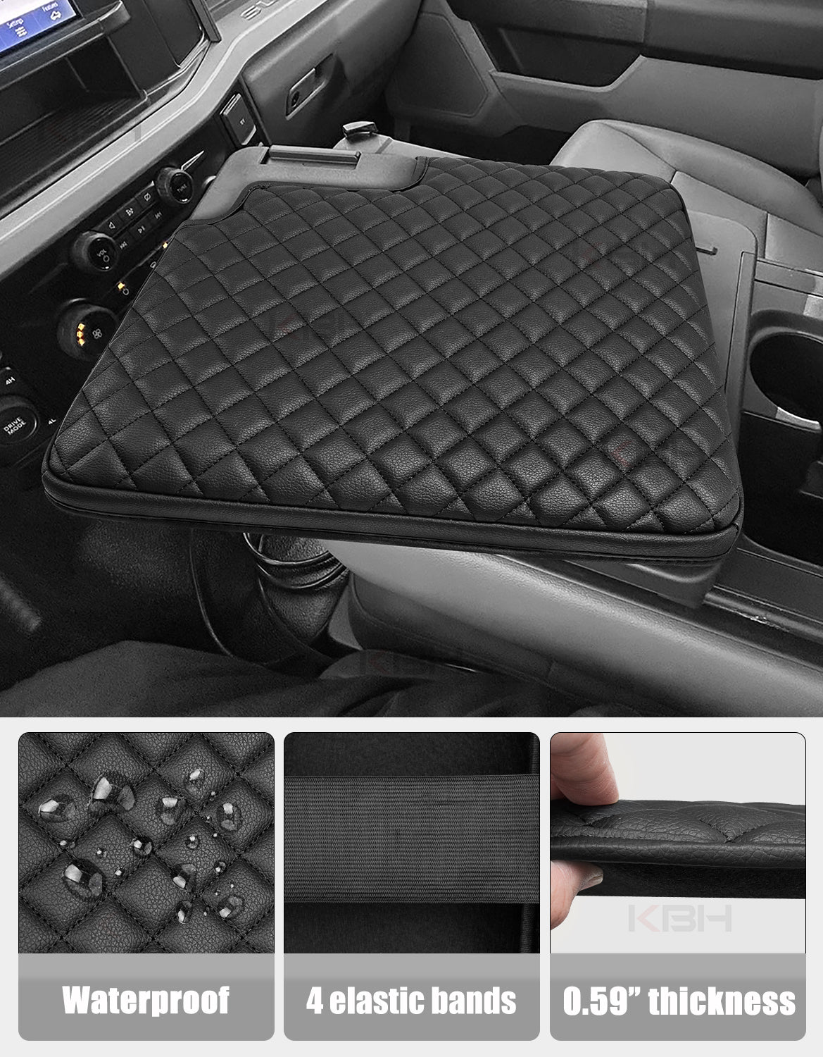 Center Work Surface Armrest Cushion for 2021-2026 F150, 2023-2026 F250 F350
