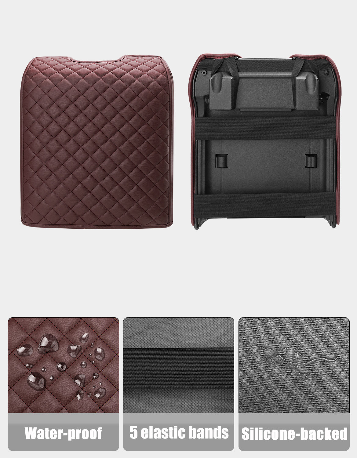 Center Console Armrest Cover Pad for Bucket Seat 2015-2020 Ford F150, 2017-2022 F250 F350 F450 F550 Super Duty, 2018-2024 Ford Expedition