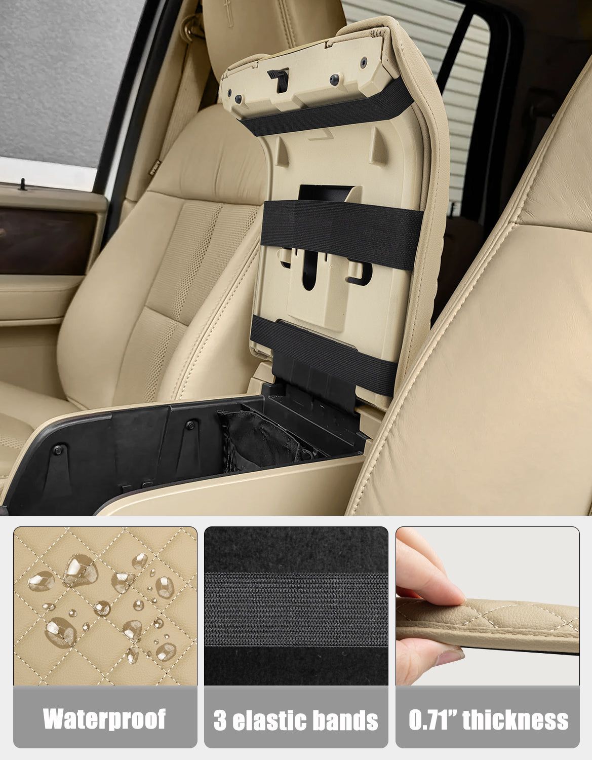 KBH Center Console Armrest Cover Pad for Lincoln Navigator 2007-2014