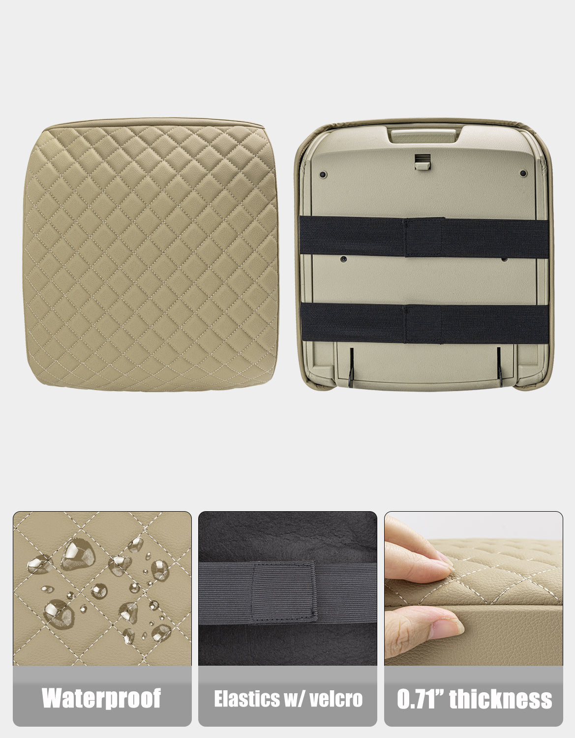 KBH Center Console Armrest Cover Pad Protector for Infiniti QX56 2011-2017, Infiniti QX80 2011-2017