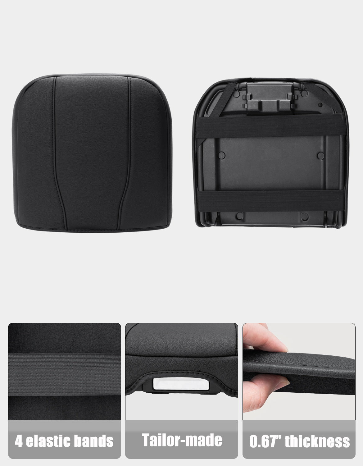 Thick Version Center Console Cushion Cover for Bucket Seat 2019-2026 GMC Sierra 1500 2500 3500,2019-2026 Chevy Silverado 1500 2500 3500, 2021-2026 Tahoe/Suburban/Yukon